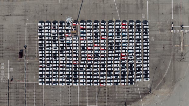 Drone Shot of a Full Parking Lot